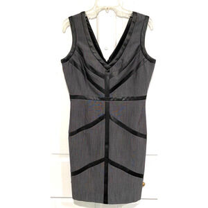 XOXO - double V Black & Gray sleeveless bodycon dress women's size 13/14
